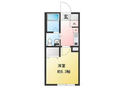 ステーションテラス二俣川(1K/2階)の間取り写真