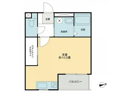 プランドール坂出駅前(ワンルーム/2階)の間取り写真