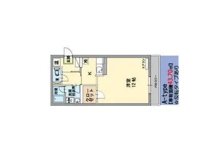 ルヴェ・デュ・ソレイユ(ワンルーム/2階)の間取り写真