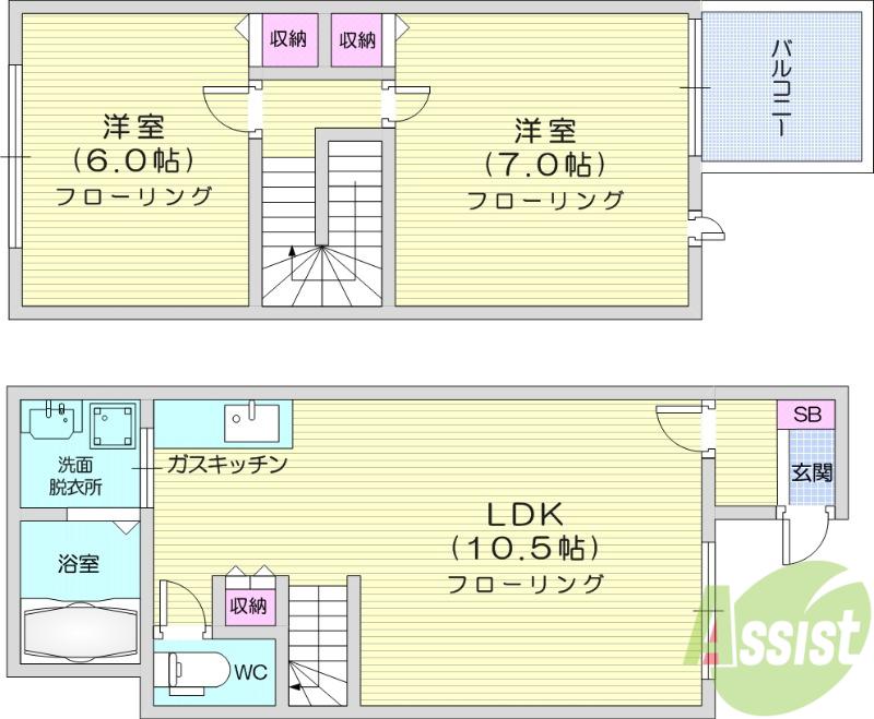 PROSPER愛子東(2LDK/1階)の間取り写真