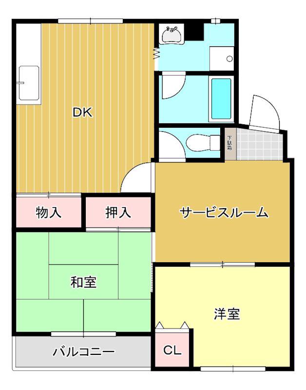サンヴェルジュIV(2SDK/2階)の間取り写真