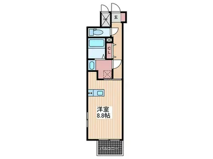 ミュゼ 海老山(ワンルーム/10階)の間取り写真