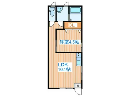 メゾン・ジョリII(1LDK/1階)の間取り写真