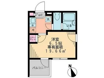 バーミープレイス高円寺(1K/4階)の間取り写真