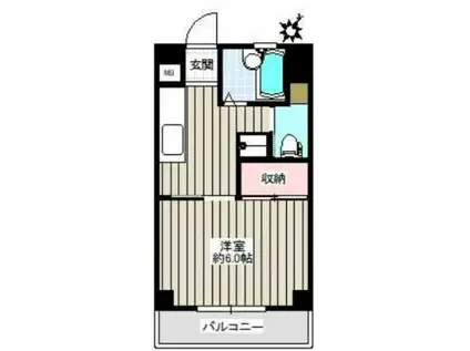 ヌーボー北(1K/2階)の間取り写真