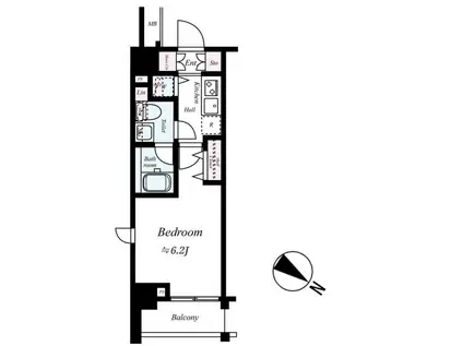 LEA横濱天王町壱番館(1K/2階)の間取り写真