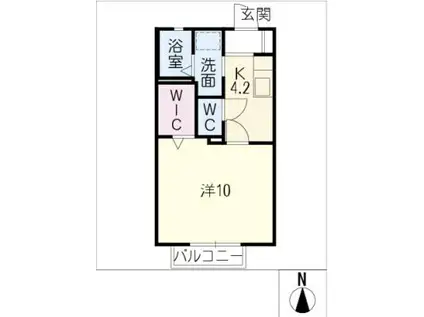 パストラルハイム(1K/2階)の間取り写真