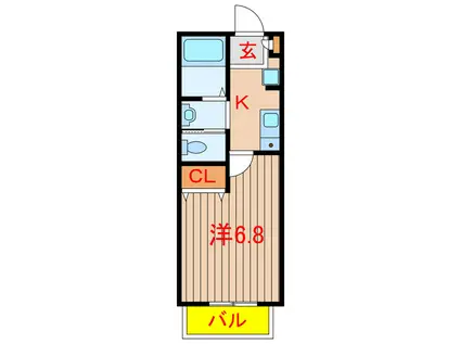 キャメル二和向台A棟(1K/1階)の間取り写真