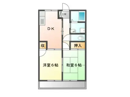 ドリームハイツ(2DK/2階)の間取り写真