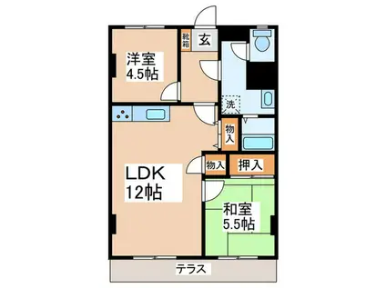 パドーレエスペランサ(2LDK/1階)の間取り写真