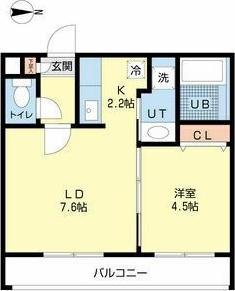 SAQRAS(1LDK/2階)の間取り写真