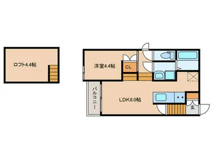 エクシア御井駅前(1LDK/1階)の間取り写真