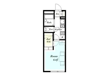 パタータII(1K/1階)の間取り写真