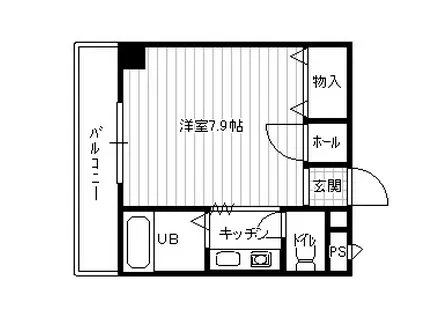 西本丸の内マンション(1K/3階)の間取り写真