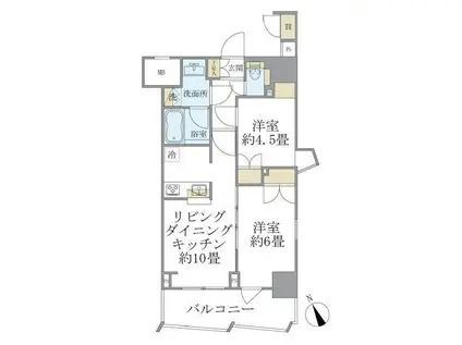 SOLEADO早稲田 ソレアード早稲田(2LDK/13階)の間取り写真