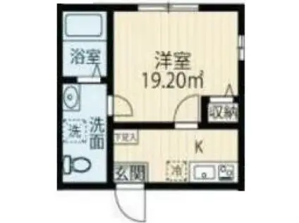 アベニール三ツ沢中町 A棟(1K/1階)の間取り写真