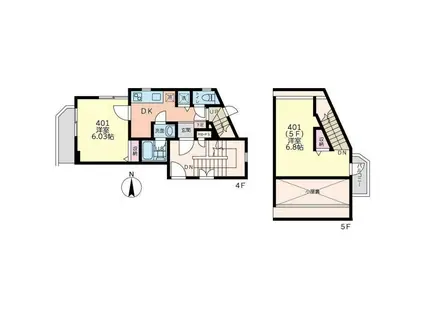 ロイヤル町屋(2DK/5階)の間取り写真