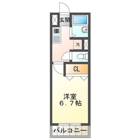 ユーミー池畑マンション(1K/4階)の間取り写真