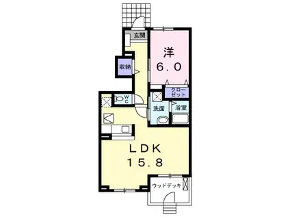 ブランシェ ノーブル(1LDK/1階)の間取り写真
