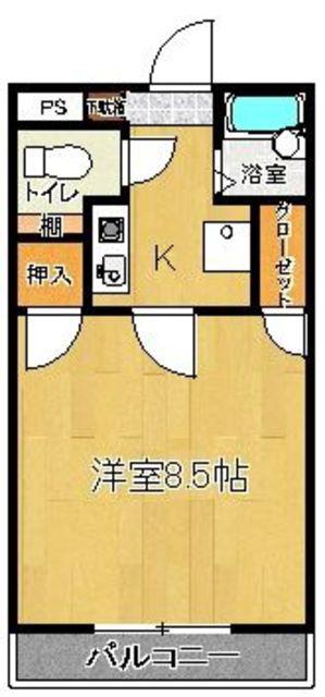 ヴィラージュI(1K/3階)の間取り写真