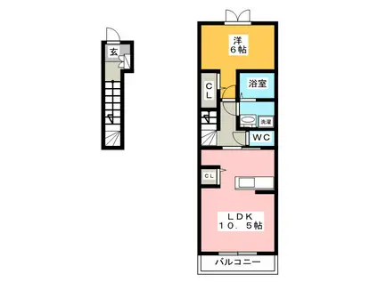 COMFORT SIZUKA(1LDK/2階)の間取り写真