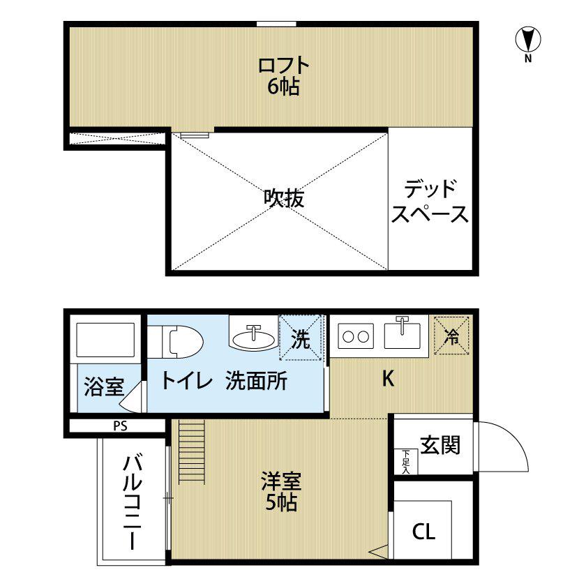 A・S・K STATIONII(1K/1階)の間取り写真