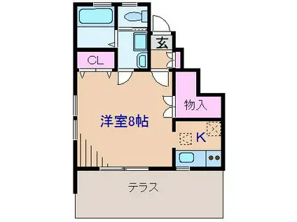 ラピスコート菊名(1K/1階)の間取り写真