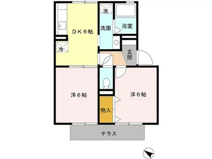 セジュールM(2DK/1階)の間取り写真