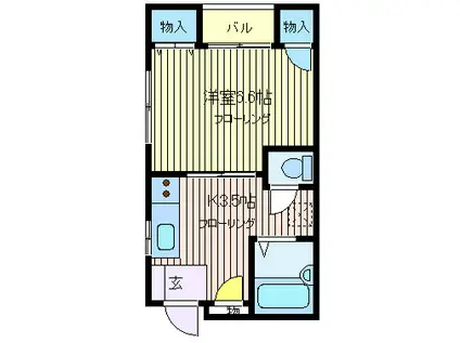 エスポワールTAMURA(1K/3階)の間取り写真