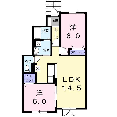 SANANDO(2LDK/1階)の間取り写真