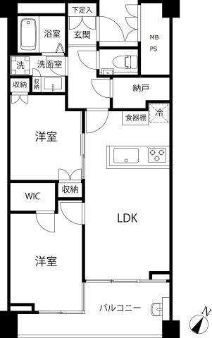 フィールド川和(2LDK/2階)の間取り写真