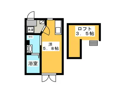 ハーミットクラブハウス菊名A棟(ワンルーム/2階)の間取り写真