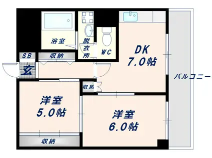 二条ビル(2DK/3階)の間取り写真