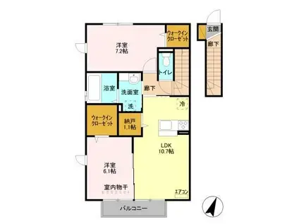 エーデルハイム(2LDK/2階)の間取り写真