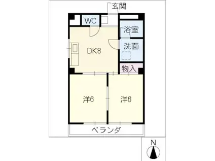 ハイツエレンシア(2DK/2階)の間取り写真