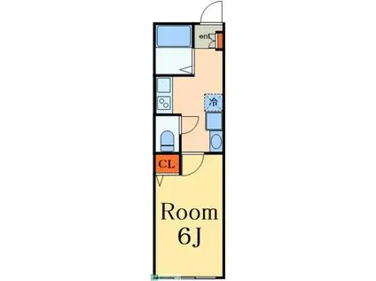 セレーノテラス(1K/1階)の間取り写真