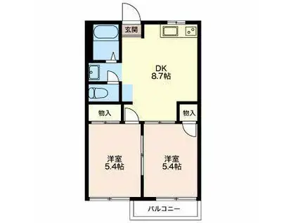 MENAGEマスダ B(2DK/2階)の間取り写真