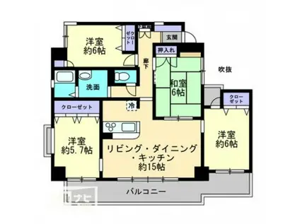 ストーンレイク子の浜B棟(4LDK/2階)の間取り写真