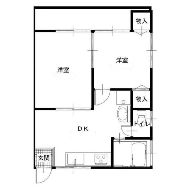 アンエトワール(2DK/2階)の間取り写真