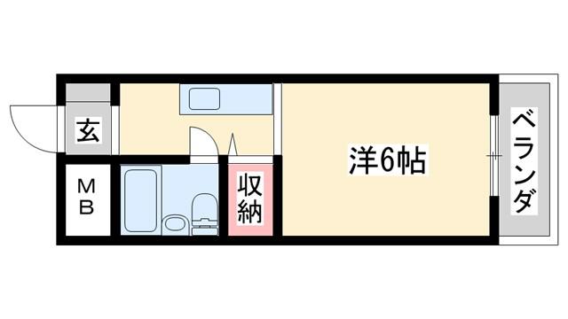 KI3ビル(1K/3階)の間取り写真