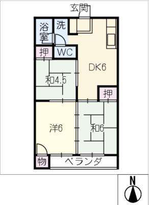 ナカシマビル(3DK/3階)の間取り写真