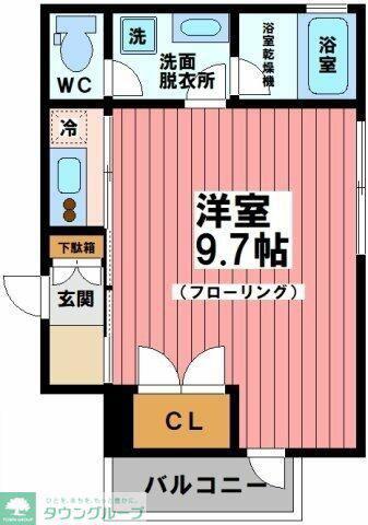 テレッツオカーサ(ワンルーム/3階)の間取り写真