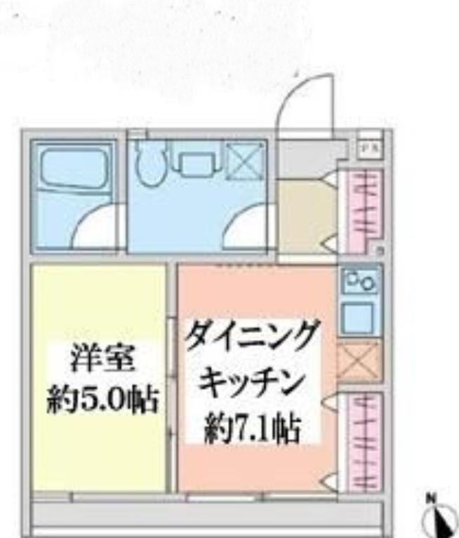 ヨーク所沢(1DK/1階)の間取り写真