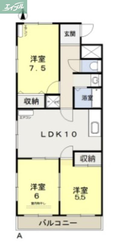エバンス(3LDK/1階)の間取り写真