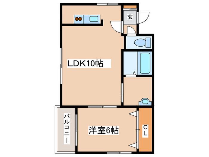ヴォーネン山鼻(1LDK/2階)の間取り写真