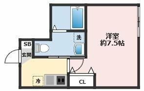 パークテラス鶴見(1K/2階)の間取り写真