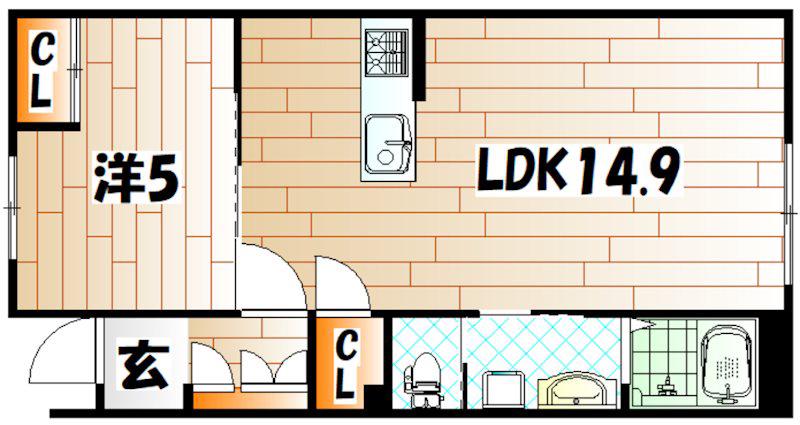 AVENTA(1LDK/1階)の間取り写真