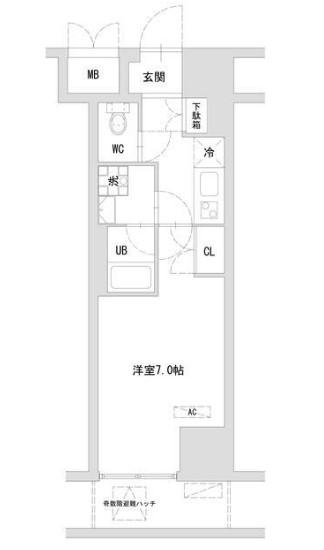 TLRレジデンス町田(1K/6階)の間取り写真