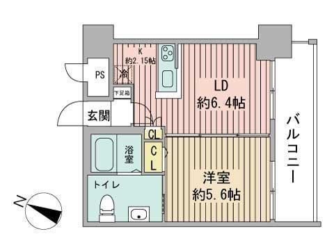 プライマル札幌北4条(1LDK/5階)の間取り写真