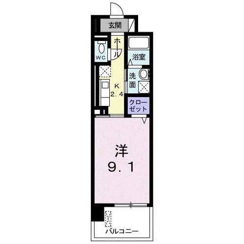 レフィナード(1K/8階)の間取り写真